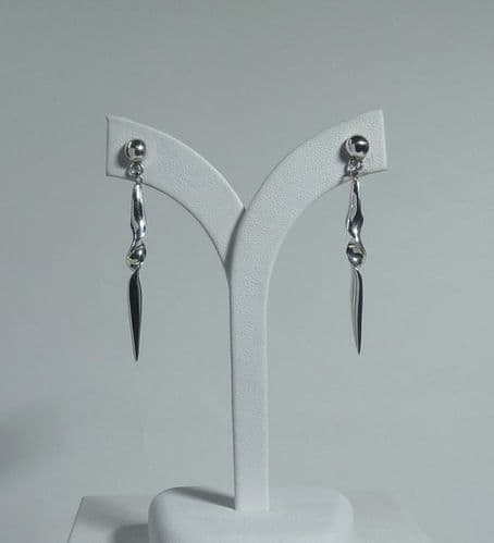925 Sterling Silver Solid Hand Crafted Designer Drop Earrings